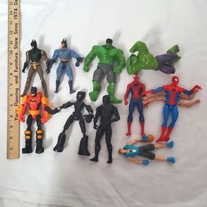 : 10pc mix Lot of Marvel DC comics Action Figures & super heroes